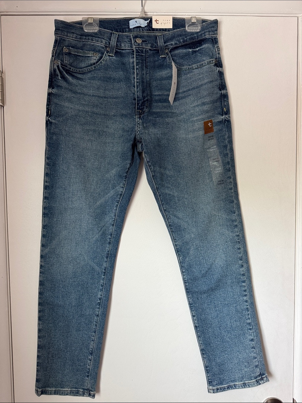 True Craft Men’s Tapered Slim Fit Jeans 34 x 30